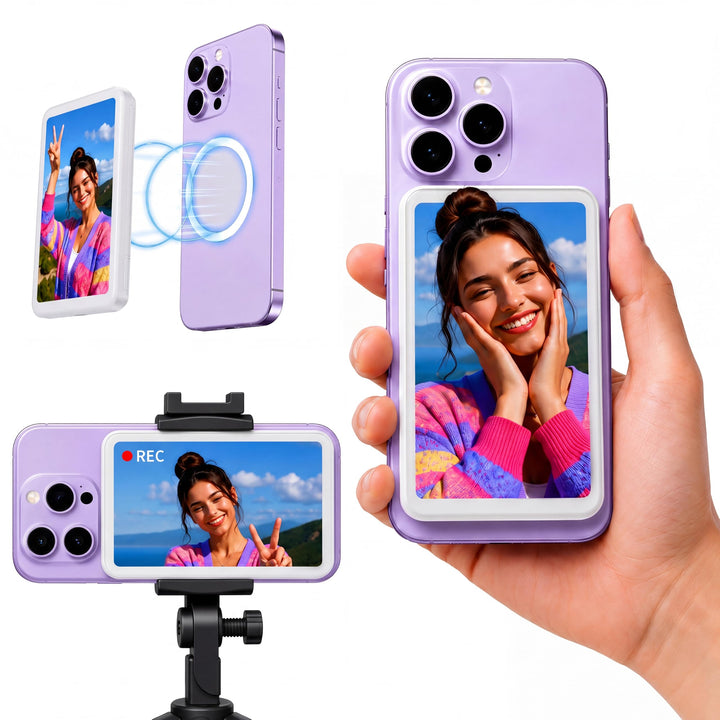 Silvergear® Selfie Monitor Handy | Selfie Monitor iPhone & Android | Smartphone Rückkamera Live Vors