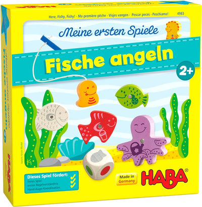 Haba 4983 - Meine ersten Spiele Fische Angeln, ab 2 Jahren & 305473 - Meine ersten Spiele – Fütter M