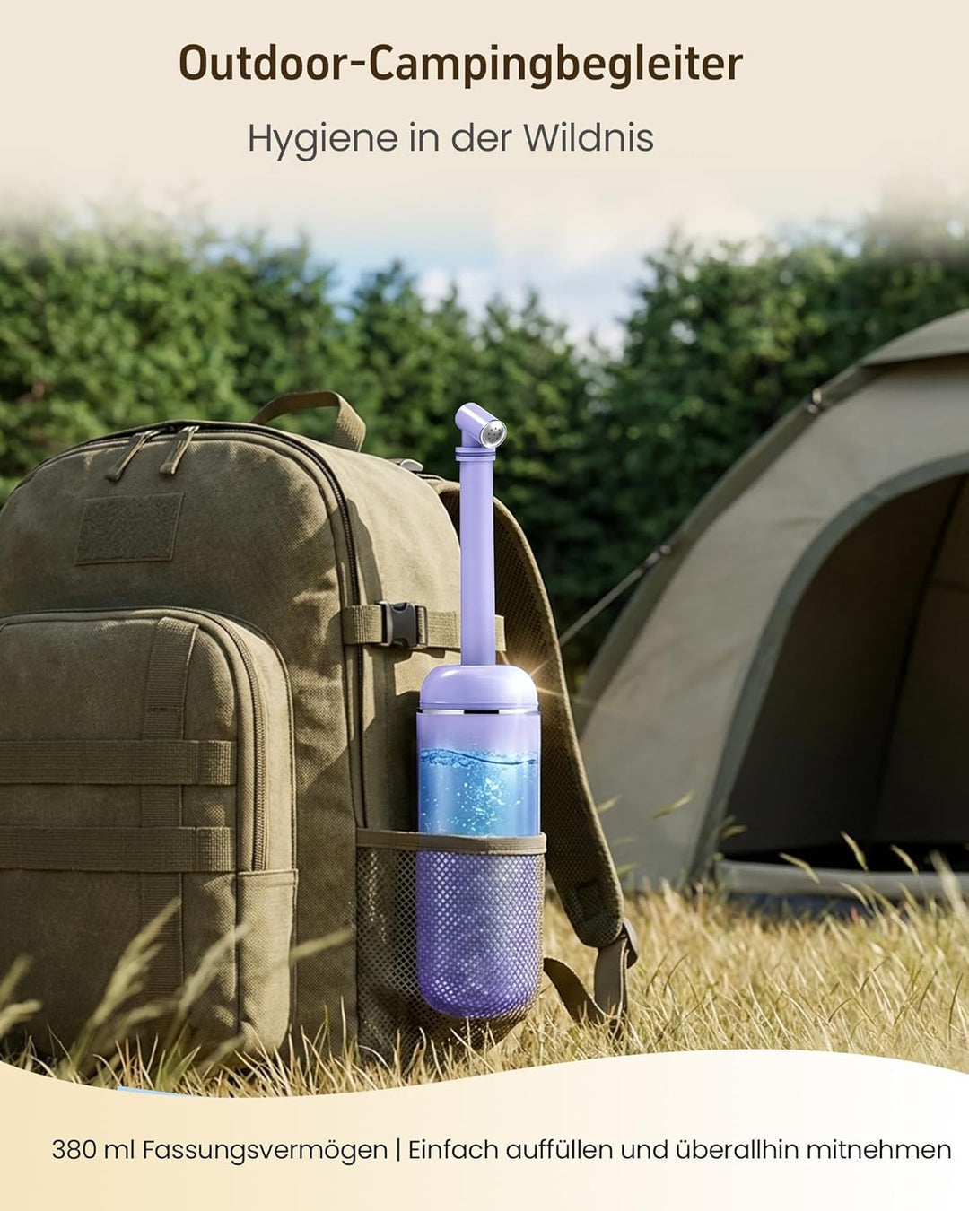 Tragbares Reise Po Dusche mit Einziehbarer Düse | BPA-free Podusche & Intimdusche für Frau und Mann