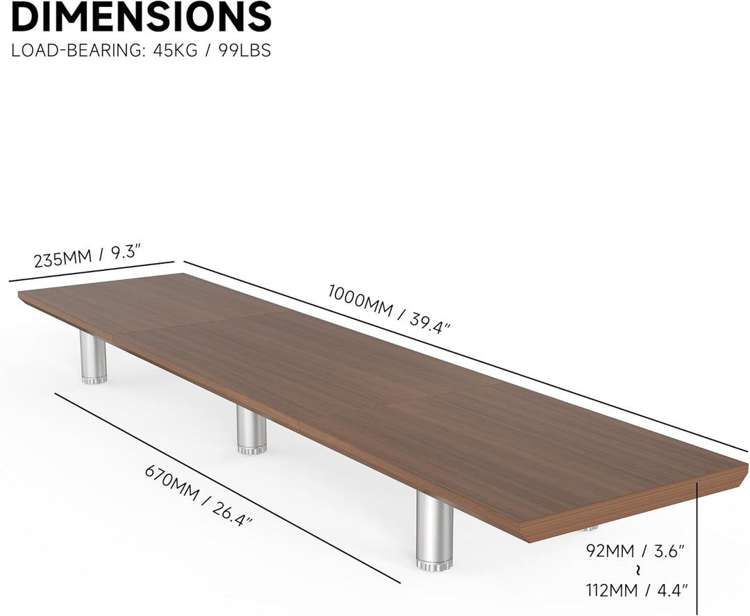 Fenge Grosser Monitorständer 100cm Dual Monitor Stands Riser mit Höhenverstellbarem Bein,Multifunkti