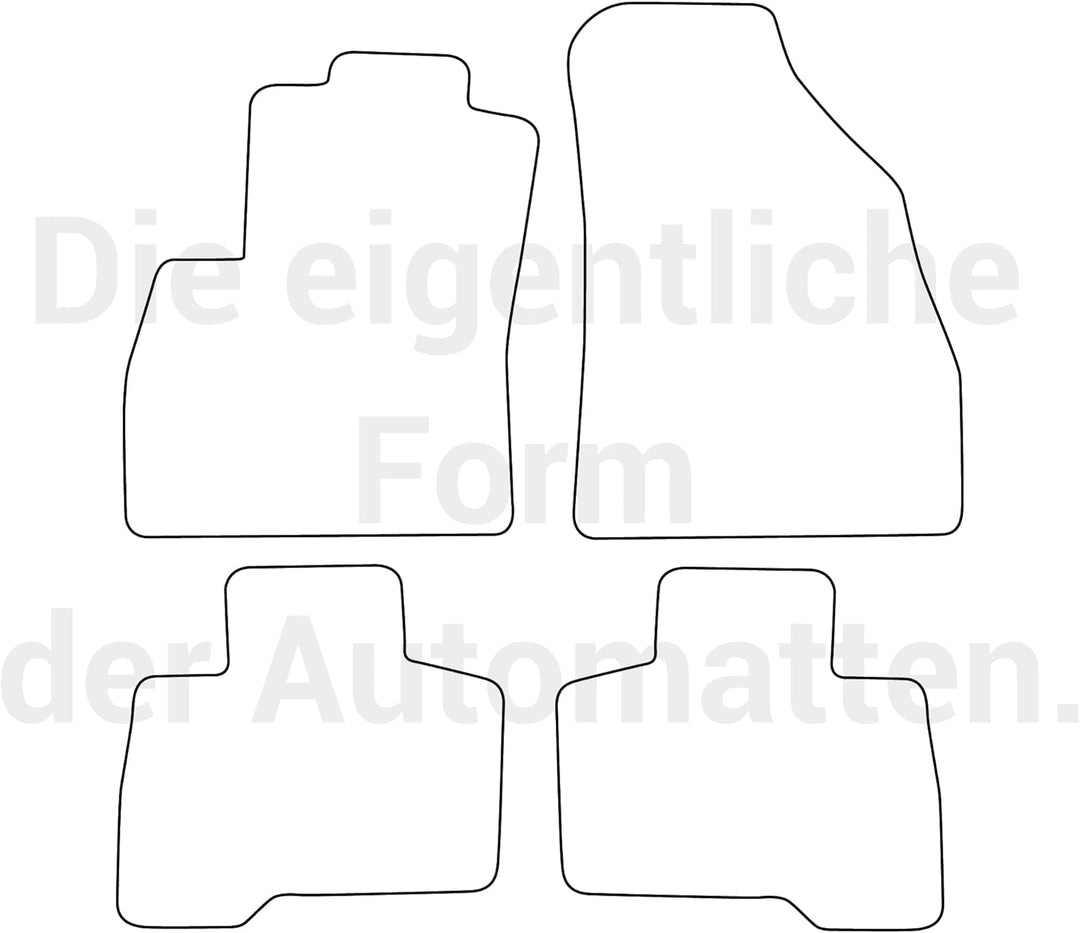 moto-MOLTICO Fussmatten Auto Velours Autoteppiche Schwarz Automatten Set 4-teilig passend für Citroe