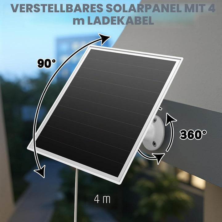 6W Solarpanel für Ringkamera, Netzladegerät mit Kontrollleuchte, 2 Schnelllade-Solarladegeräte für R