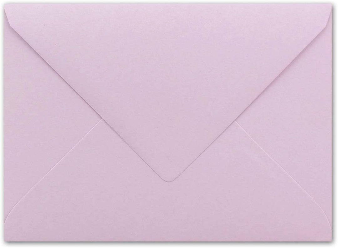 200x kleine Umschläge in Flieder DIN C7 8,1 x 11,4 cm mit Spitzklappe und Nassklebung in 80 g/m² - k