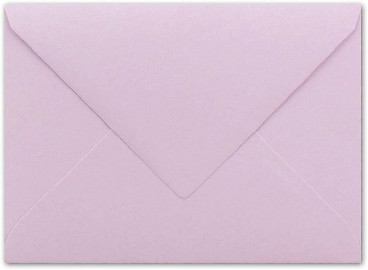 200x kleine Umschläge in Flieder DIN C7 8,1 x 11,4 cm mit Spitzklappe und Nassklebung in 80 g/m² - k