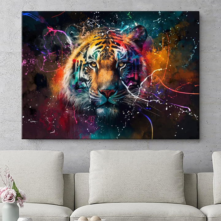 Artmazing | Tiger Bild | Bild Tiger Leinwand | Pop Art Bilder | Tigerbilder Modern | Poster &amp; Kunstd