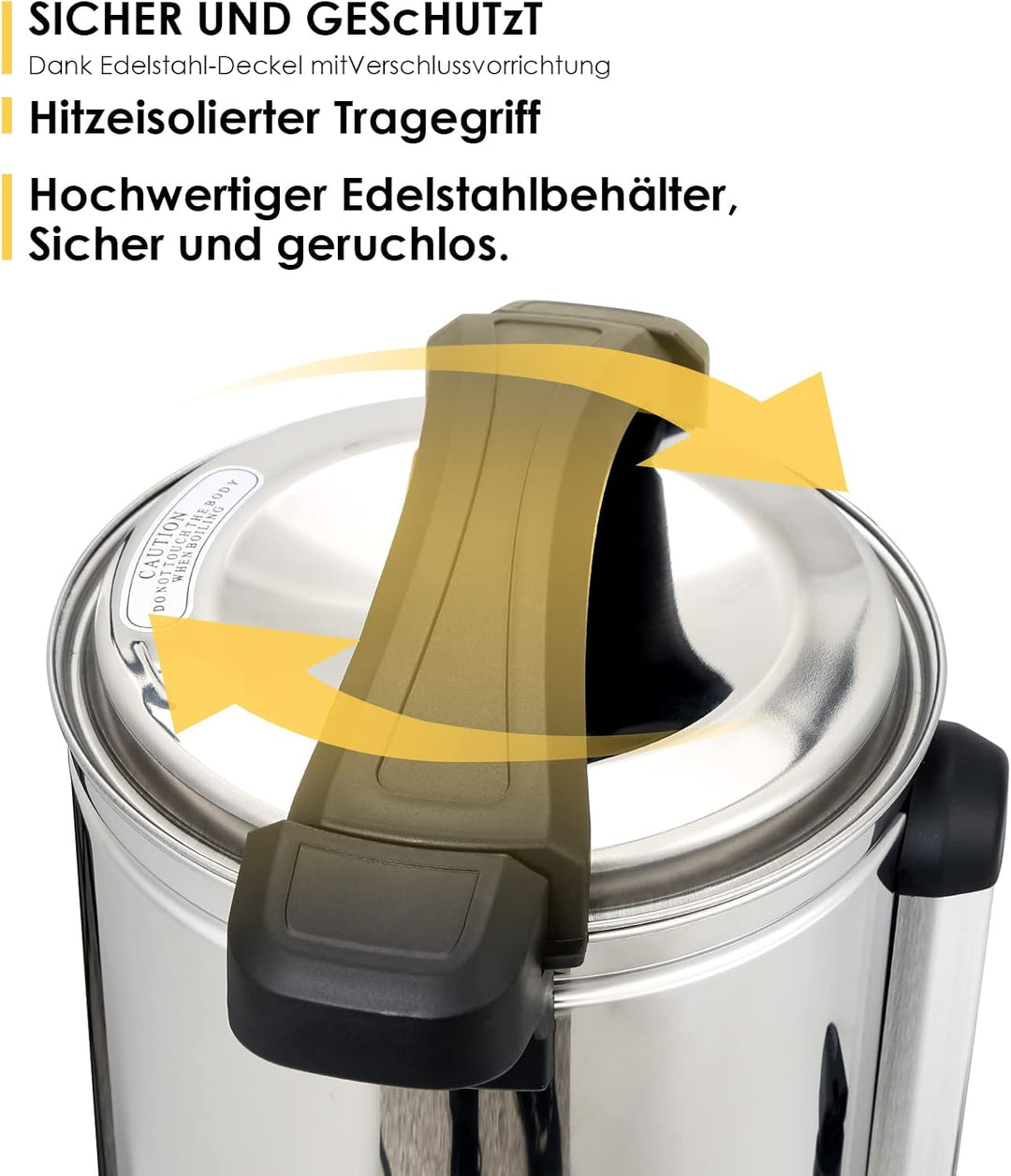 Yakimz Glühweinkocher Edelstahl Heisswasserspender 8,8L 1500W Glühweinkessel Glühweinautomat Tempera