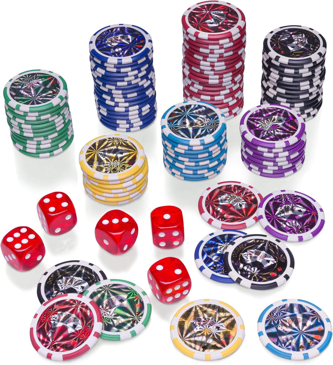 Holz-Pokerkoffer „Wooden Black Edition” 500 abgerundete Ocean-Champion-Chips Laserchips Poker-Set 2