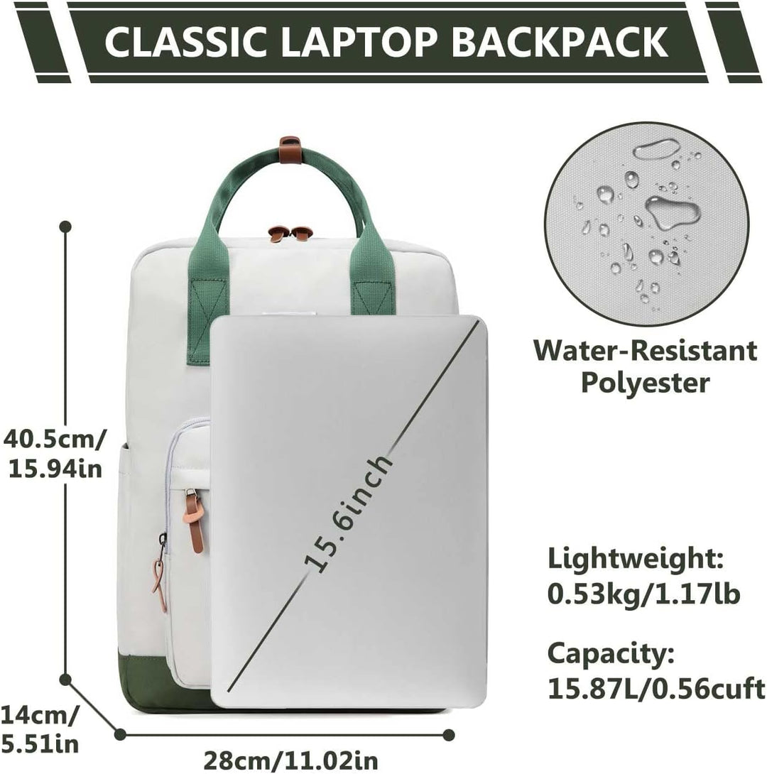 Kasgo Rucksack Herren Damen, Schulrucksack Wasserabweisend Leichte 15,6 Zoll Laptop Schultasche für