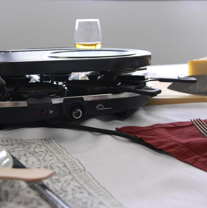 LITTLE BALANCE Raclette-Maker, Multi-Käse, 1200 W, für 8 Personen, abnehmbarer Grill/Crepe, Mitterna