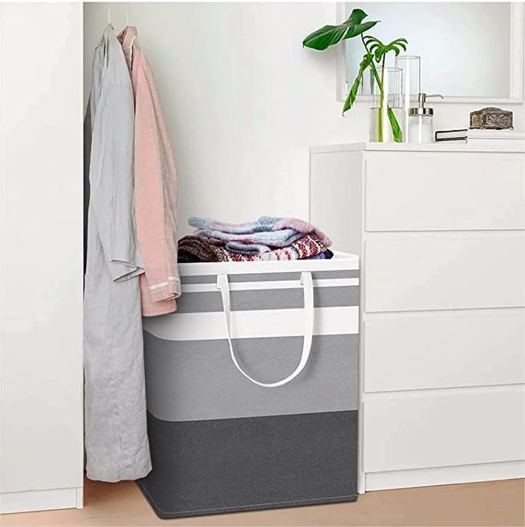 ALINK 2 Stück 72L Gross Wäschekorb Organizer mit erweitertem Griff, Faltbarer Wäschesammler Wäschebo