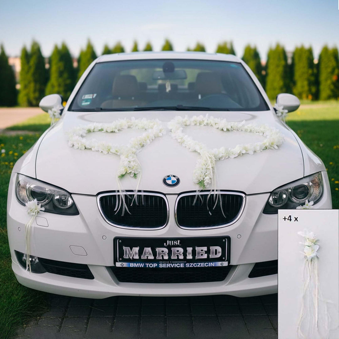ORCHIDEEN Herzen Braut Paar Rose Deko Dekoration Hochzeit Car Auto Wedding ®Auto-schmuck Deko Girlan