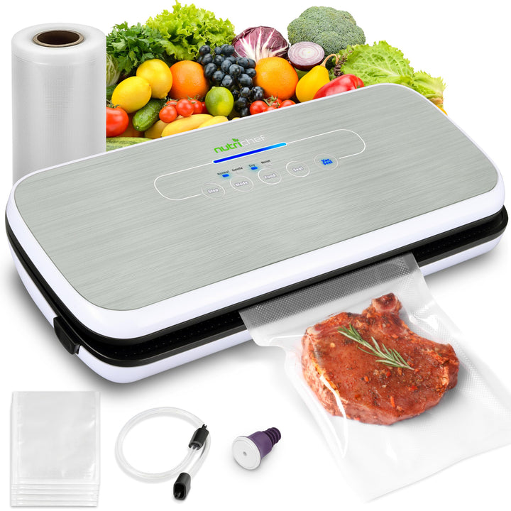 Nutrichef PKVS18SLEU Food Saver Vakuumiermaschine - 110W Automatisches Foodsaver System Air Seal Mas