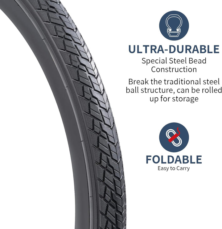 YunSCM 2er-Pack 28 Zoll Fahrradreifen 28x1.50 700x38C Mantel 38-622 Plus 2er-Pack 700C Schlauch 700x