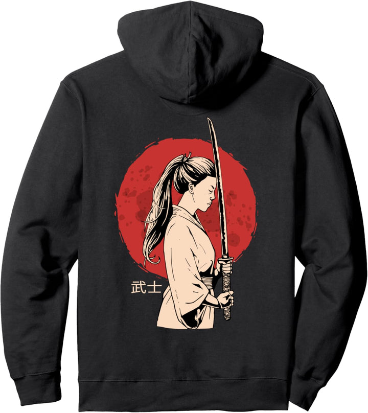 Antike japanische Katana Samurai - Weibliche Samurai Pullover Hoodie