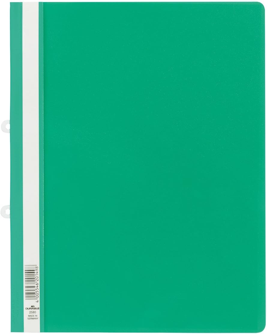 Durable Sichthefter mit Abheftschieber, überbreit, grün, 25er Packung, 258005, grün