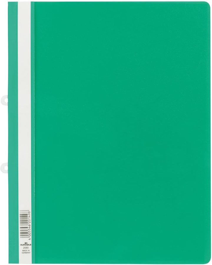 Durable Sichthefter mit Abheftschieber, überbreit, grün, 25er Packung, 258005, grün