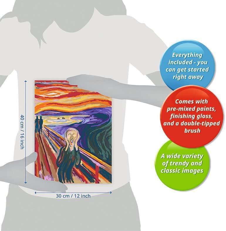 Ravensburger CreArt 23691 - Der Schrei (Edvard Munch) - Malen nach Zahlen Erwachsene, DIY Malset mit