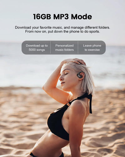 CYBORIS wasserdichte Kopfhörer Schwimmen, Bluetooth Kopfhörer In-Ear IPX8 MP3 Kopfhörer 16GB - Mit K