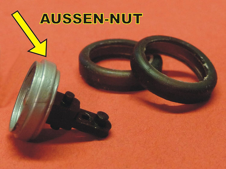 4-STÜCK Reifen VORNE / HINTEN + 8 SCHLEIFER für Carrera Servo 140 AUTOS