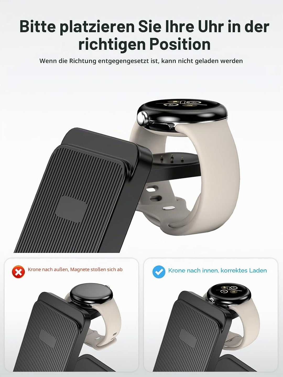 Induktive Ladestation für Google Pixel Watch 3/2, 3 in 1 Google Pixel Ladegerät für Google 10/9/9 Pr