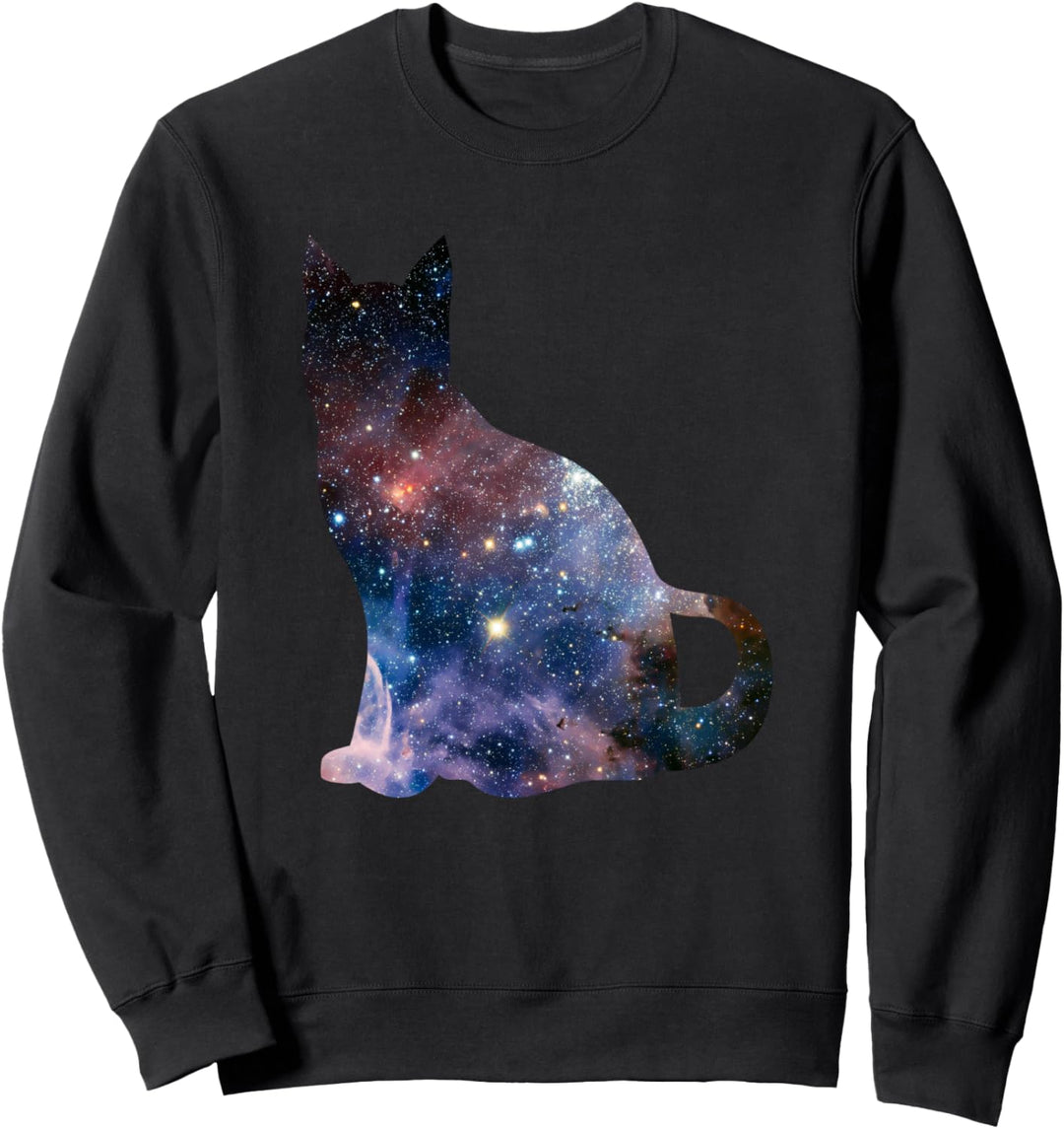 Weltraumgalaxiekatzenschattenbild Sweatshirt