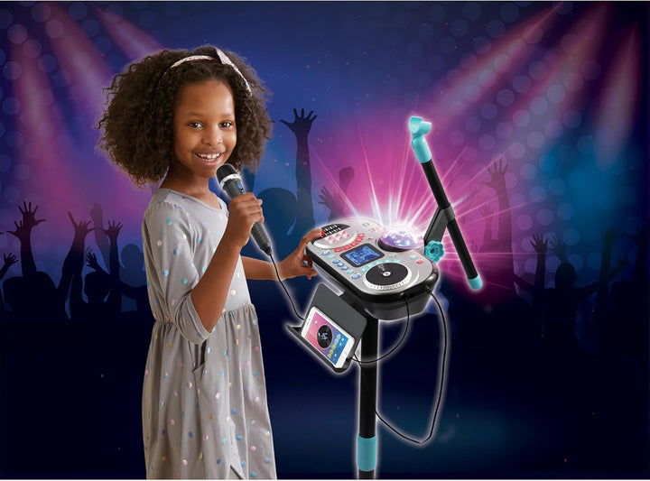 VTech Kidi Super Star DJ Studio Black – 10-in-1 Karaokespielzeug mit Mikrofon, abnehmbarem DJ-Mischp