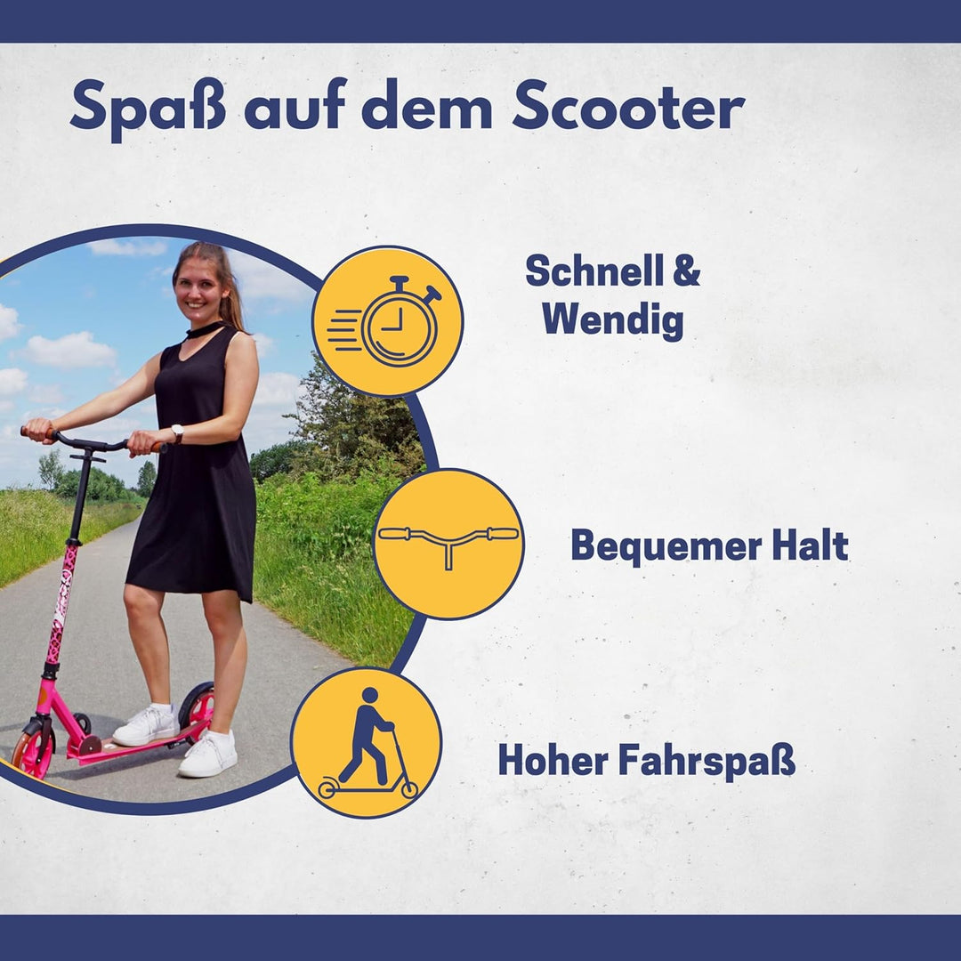 Best Sporting Scooter Erwachsene und Kinder I klappbarer Roller mit Ständer I stilvoller City-Roller
