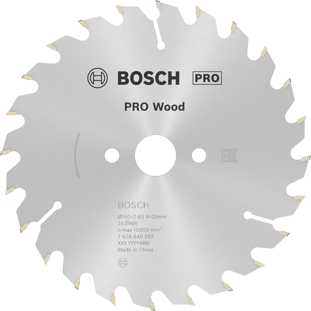 Bosch 1x PRO Wood Kreissägeblatt für Akku-Handkreissägen (für Weichholz, Hartholz, Ø mm, Professiona