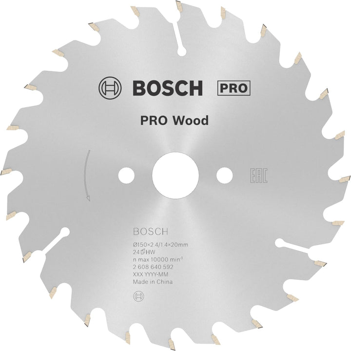 Bosch 1x PRO Wood Kreissägeblatt für Akku-Handkreissägen (für Weichholz, Hartholz, Ø mm, Professiona