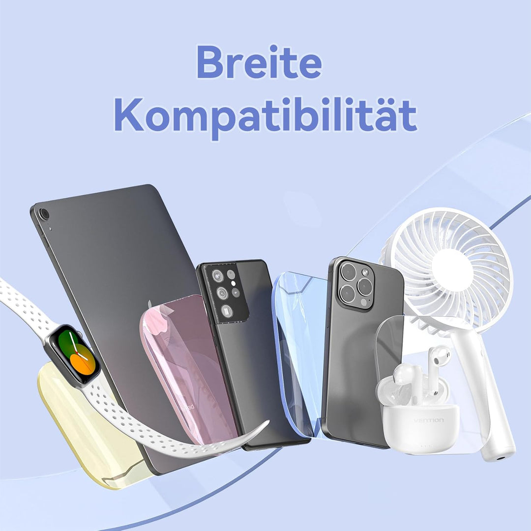 VENTION Mini Power bank 5000mAh mit USB C & Lightning Kabel PD 20W Farbige Powerbank Klein Schnellla