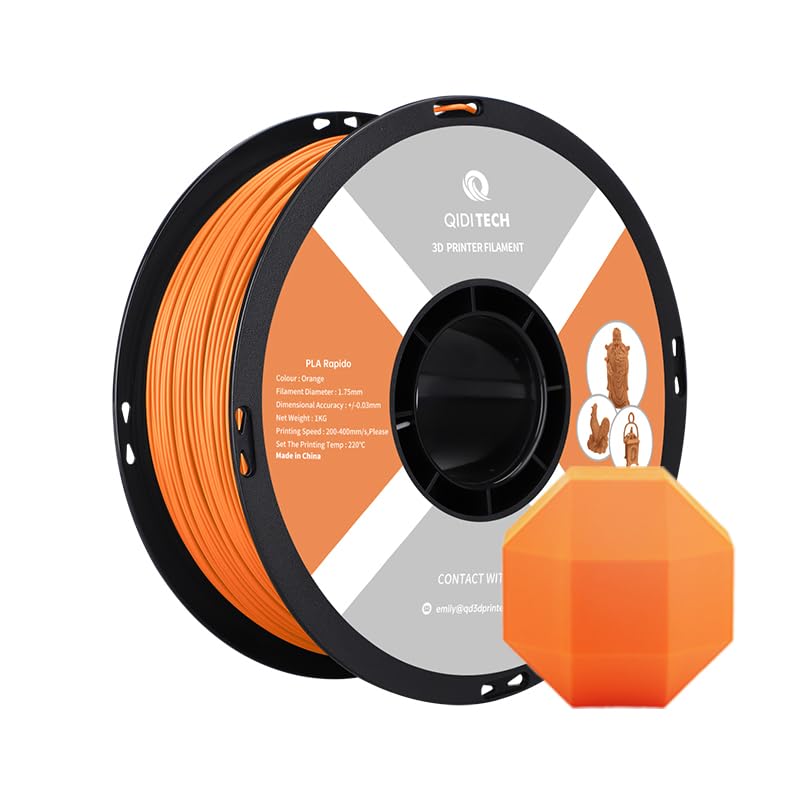 QIDI TECH PLA Rapido Filament 1.75mm, 3D Drucker Filament PLA, geeignet für Hochgeschwindigkeitsdruc