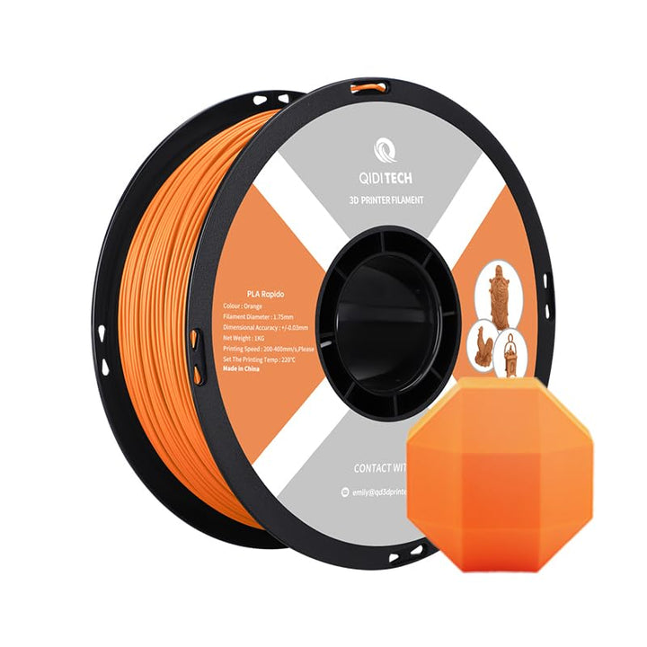 QIDI TECH PLA Rapido Filament 1.75mm, 3D Drucker Filament PLA, geeignet für Hochgeschwindigkeitsdruc
