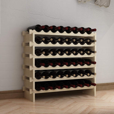 sogesfurniture Weinregal Flaschenregal mit 6 Ebenen für 48 Flaschen Wein Holzregal Weinhalter Weinst