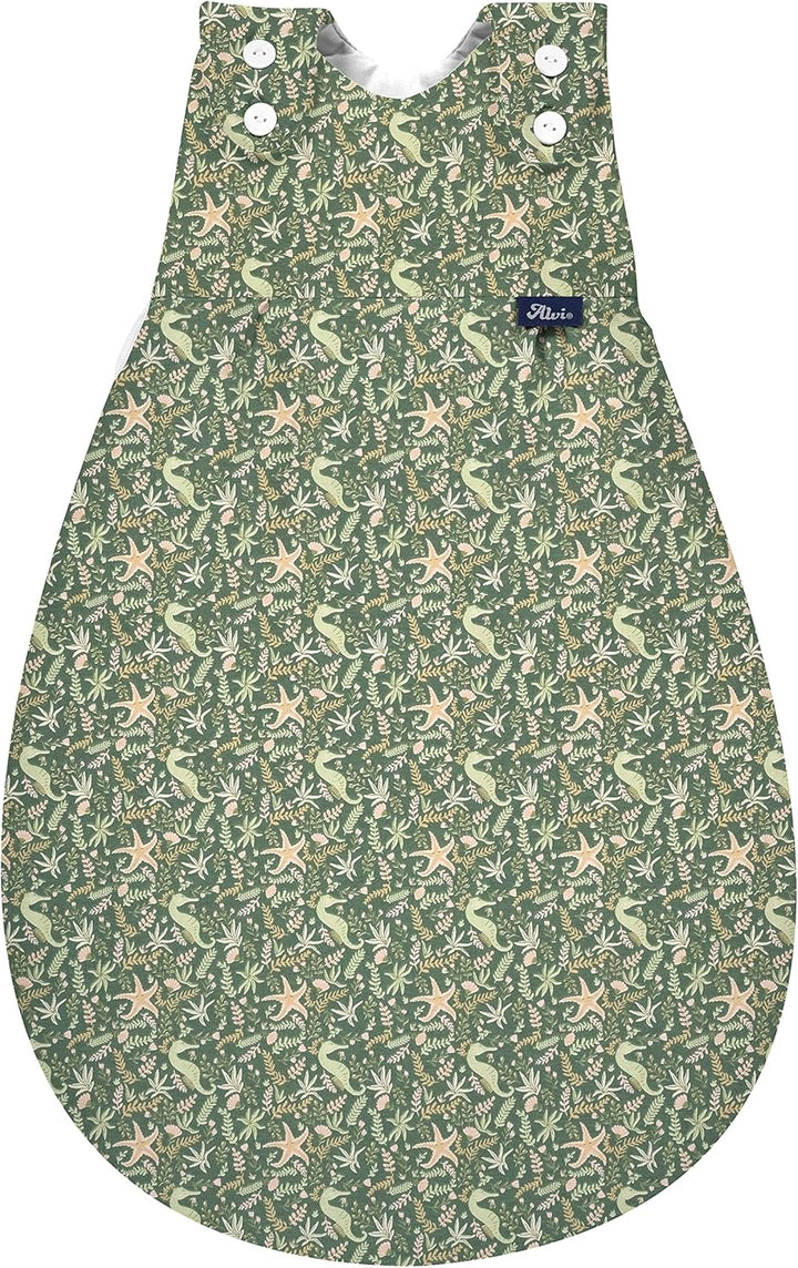 Alvi Baby-Mäxchen Aussensack, Schlafsack mitwachsend, Baumwoll Schlafsack mit Strampelfreiheit, Baby