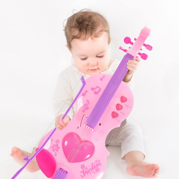 Kisangel Kunststoff Violine Spielzeug Kinder Rosa Violine Spielzeug Kinder e Kleine e Musik Musikins