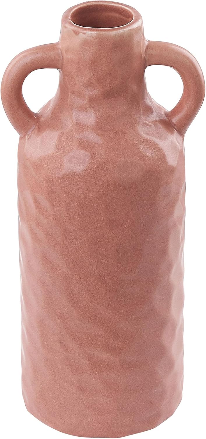 Dekorative Blumenvase Keramik Wohnzubehör 24 cm Rosa Drama