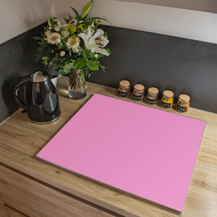 banjado® Herdabdeckplatte Glas 1-teilig 60x52 cm/Schneidebrett Herdabdeckung mit Motiv Rose/Herdabde