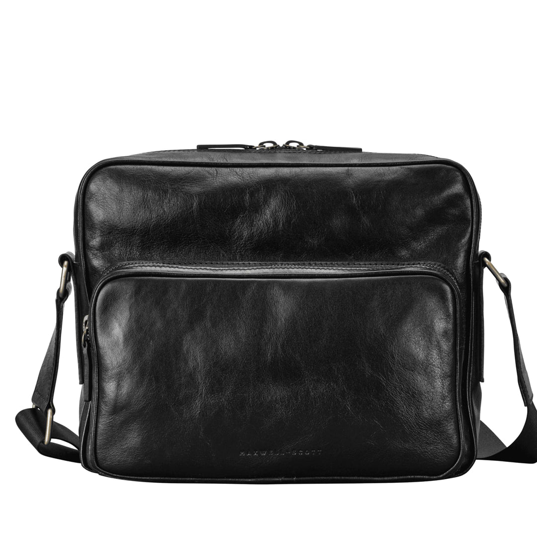Maxwell Scott - Luxus-Messenger-Schultertasche aus Leder mit robustem Gurt für Herren - Handgefertig