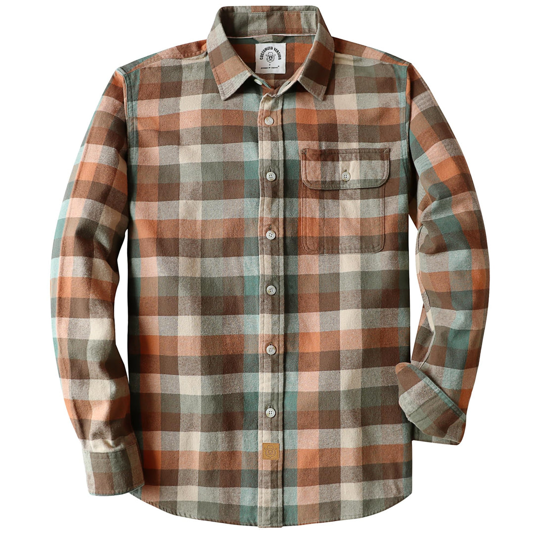 Dubinik® Flanellhemd Herren Flanellhemden Langarm Regular Fit Kariert Button Down Warm Freizeit Hemd