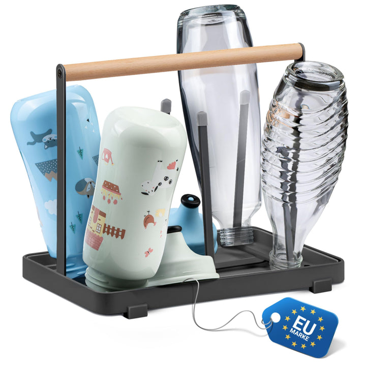 D&D Living All-in-One Flaschenhalter für SodaStream - Abtropfgestell für Flaschen Aller Art: Duo, Cr