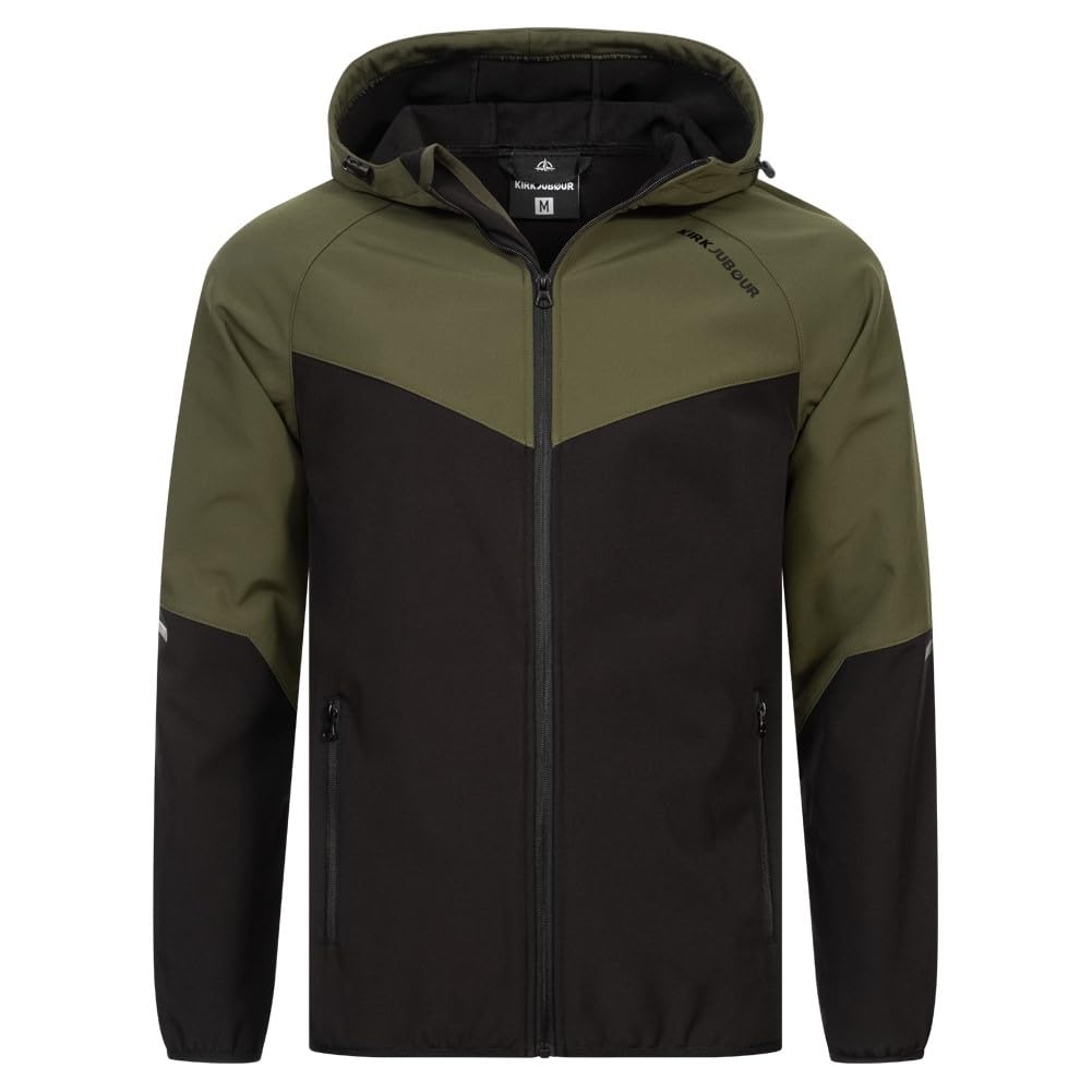 Kirkjubøur® Herren SOFTSHELLjacke 10.000 mm Wassersäule mit Kapuze und Fleecefutter, atmungsaktiv un