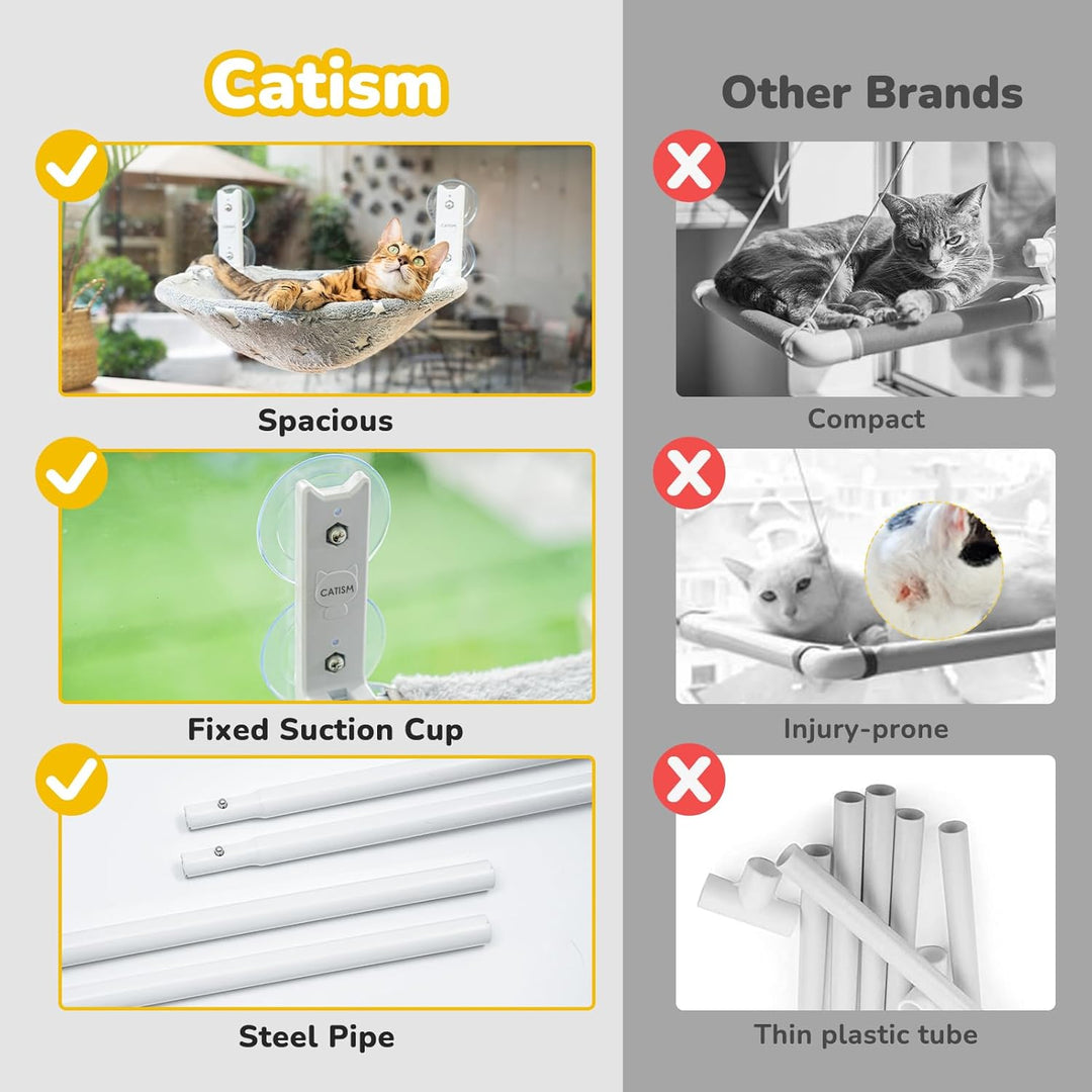 CATISM Faltbare Katzen Hängematte mit Leuchtende Sterne und Mond Bis zu 20kg, Katzen Fensterliege Fe