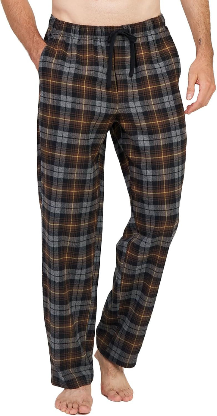 LAPASA Herren Fleece Pyjamahose Relaxed Fit Lounge Hose M128 S Wärmer: Baumwollflanell Baumwollflane