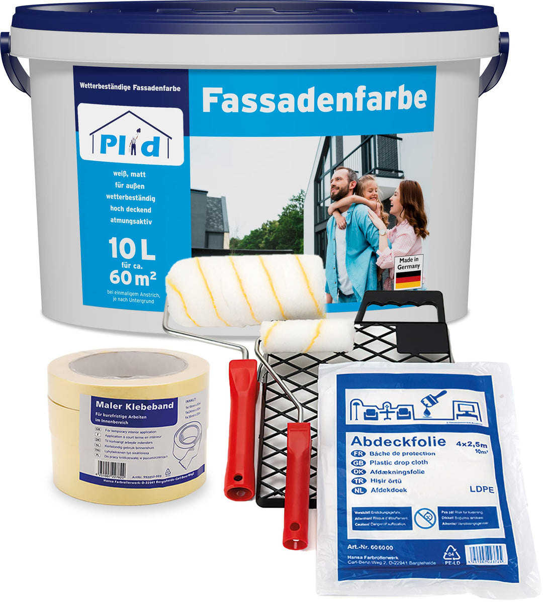 plid® - Fassadenfarbe Aussen [WETTER & UV-BESTÄNDIG]- Hochwertige Farbe für Mauerwerk, Hauswand, Bet