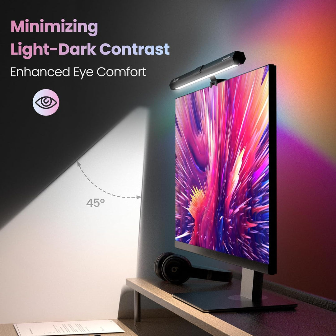 Quntis Computer Monitor Lampe mit Gaming Deko RGB Hintergrundbeleuchtung, Monitor Light Bar mit Touc
