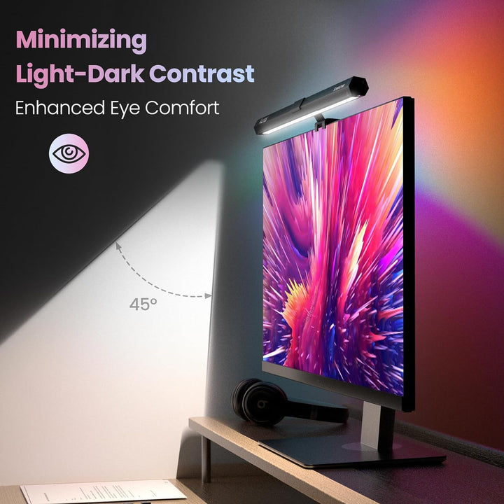 Quntis Computer Monitor Lampe mit Gaming Deko RGB Hintergrundbeleuchtung, Monitor Light Bar mit Touc