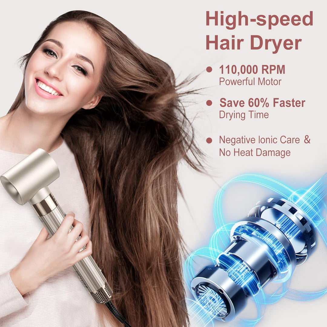 Slopehill Airstyler 5 IN 1, 110,000 RPM High-Speed Ionic Haartrockner für Schnelltrocknend, Multi-Ha