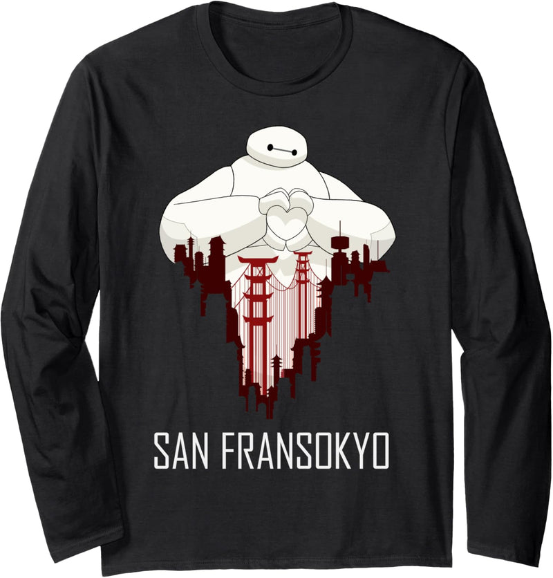 Disney Big Hero 6 Baymax Heart San Fransokyo Langarmshirt