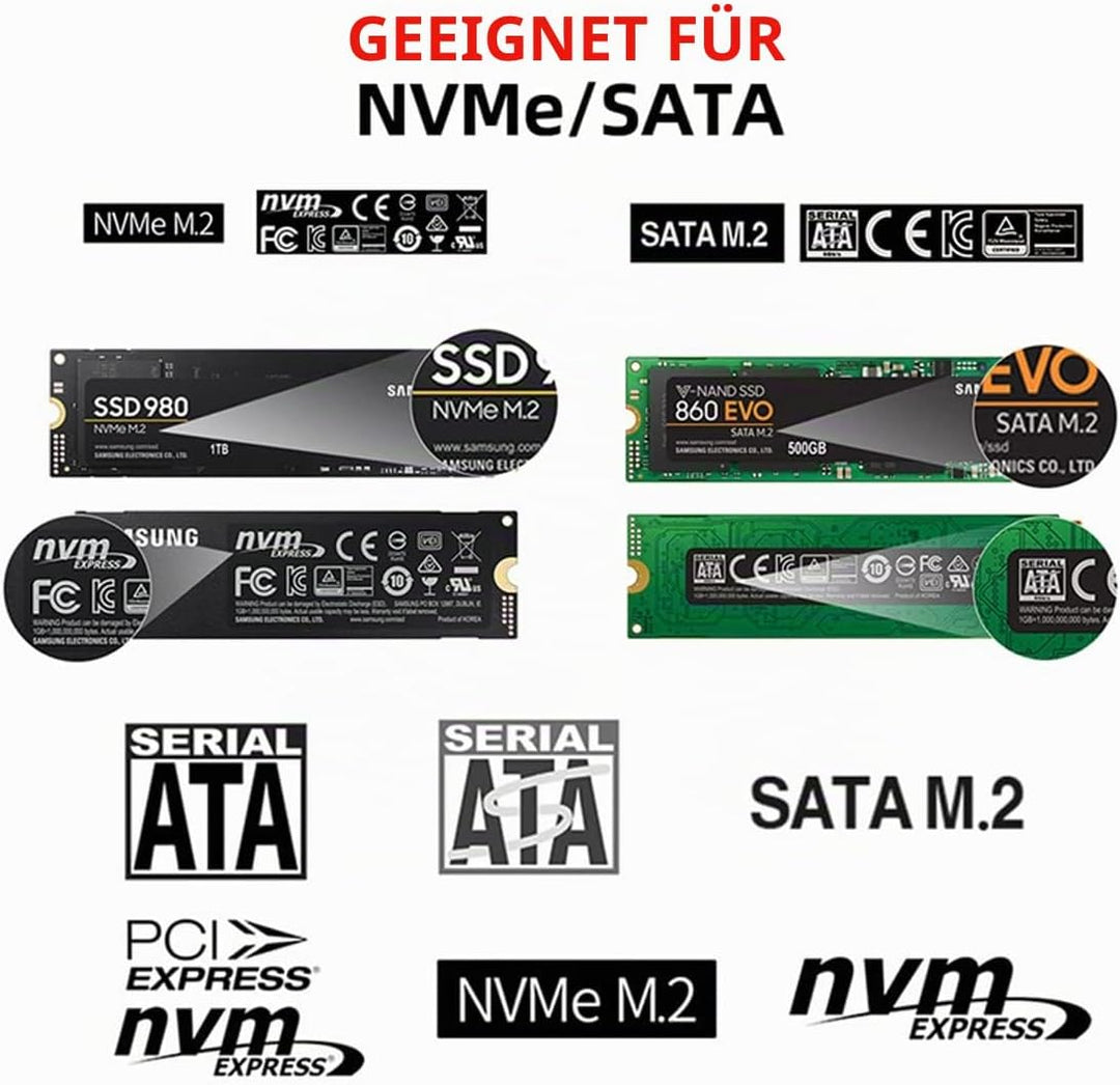 cablecc Oculink SFF-8612 8611 auf U.2 Kit M-Key auf NVME PCIe SSD und NGFF auf SATA Adapter für Main