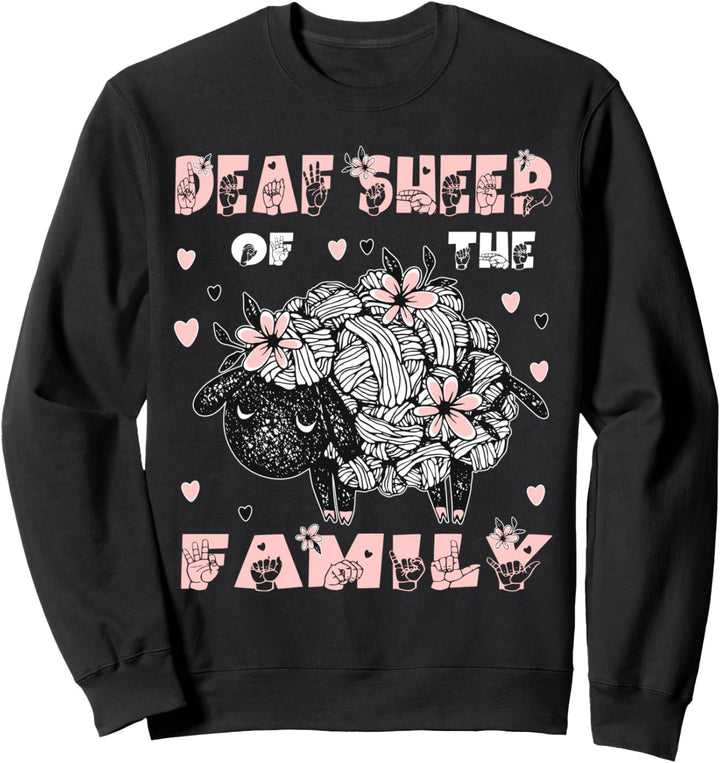 Süsses Schaf Gehörlosen Design Gebärdensprachen Deaf Sheep Sweatshirt